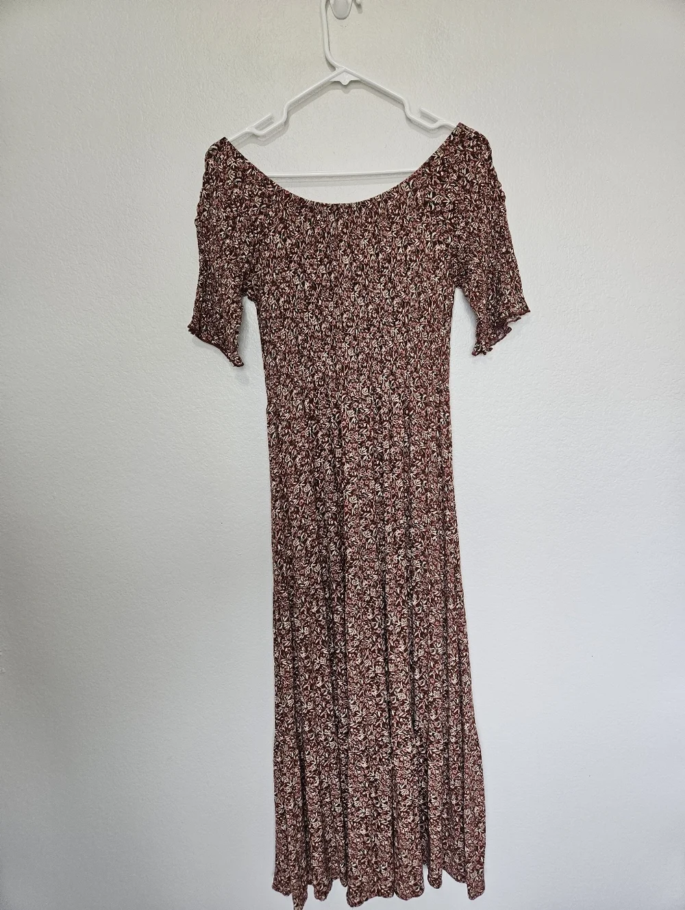 Natural Life | Floral Tiered Smocked Midi Long Dress Off The Shoulder Large / XL - Picture 7 of 7
